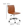 Flash Furniture Low Back Designer Armless Brown Ribbed Swivel Task Office Chair DS-512B-BR-GG